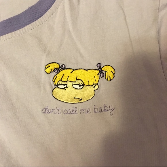 Cakeworthy Nickelodeon Rugrats Angelica purple embroidered babydoll tshirt dress - Picture 3 of 4